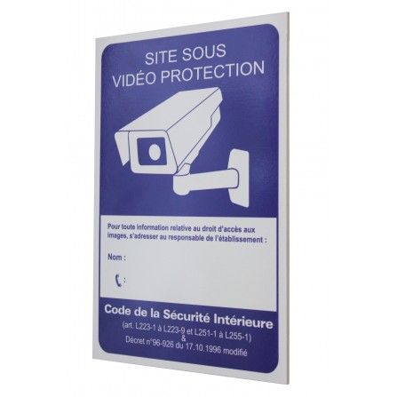 Panneau vidéo surveillance rigide - format A5
