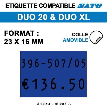 1200 Étiquettes bleues amovibles pour étiqueteuse SATO 20 - 23x16