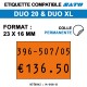 1200 Étiquettes oranges fluo permanentes pour étiqueteuse SATO 20 - 23x16