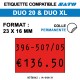 1200 Étiquettes rouges fluo permanentes pour étiqueteuse SATO 20 - 23x16