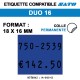 1500 Étiquettes bleues permanentes pour étiqueteuse SATO DUO 16 - 18x16