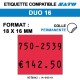 1500 Étiquettes rouges permanentes pour étiqueteuse SATO DUO 16 - 18x16