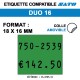 1500 Étiquettes vertes amovibles pour étiqueteuse SATO DUO 16 - 18x16