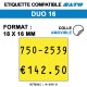 1500 Étiquettes jaunes fluo amovibles pour étiqueteuse SATO DUO 16 - 18x16